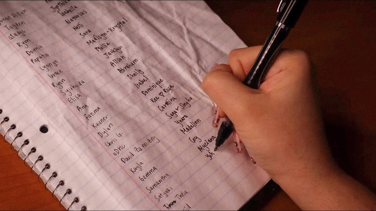 ASMR Writing your names on my ✨crinkly notebook✨ pt. 2