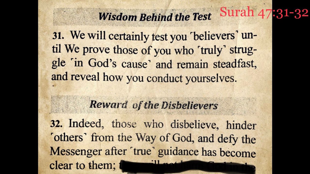 Morning Recitation of the Qur’an for The Body of Christ : Surah 47:31 ...