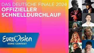 Die Songs des deutschen ESC-Vorentscheids 2024 im Schnelldurchlauf | Eurovision Song Contest | NDR