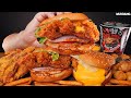 ASMR MUKBANG | BURGERS 🍔 FRIED CHICKEN 🍗 GHOST PEPPER NOODLES 🔥 EATING 먹방