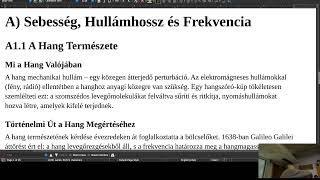 Akusztika - Sebesség, Hullámhossz és Frekvencia PTE2026/1