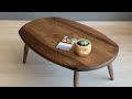 Elise Solid Walnut Oval Coffee Table – Timeless Mid-Century Elegance