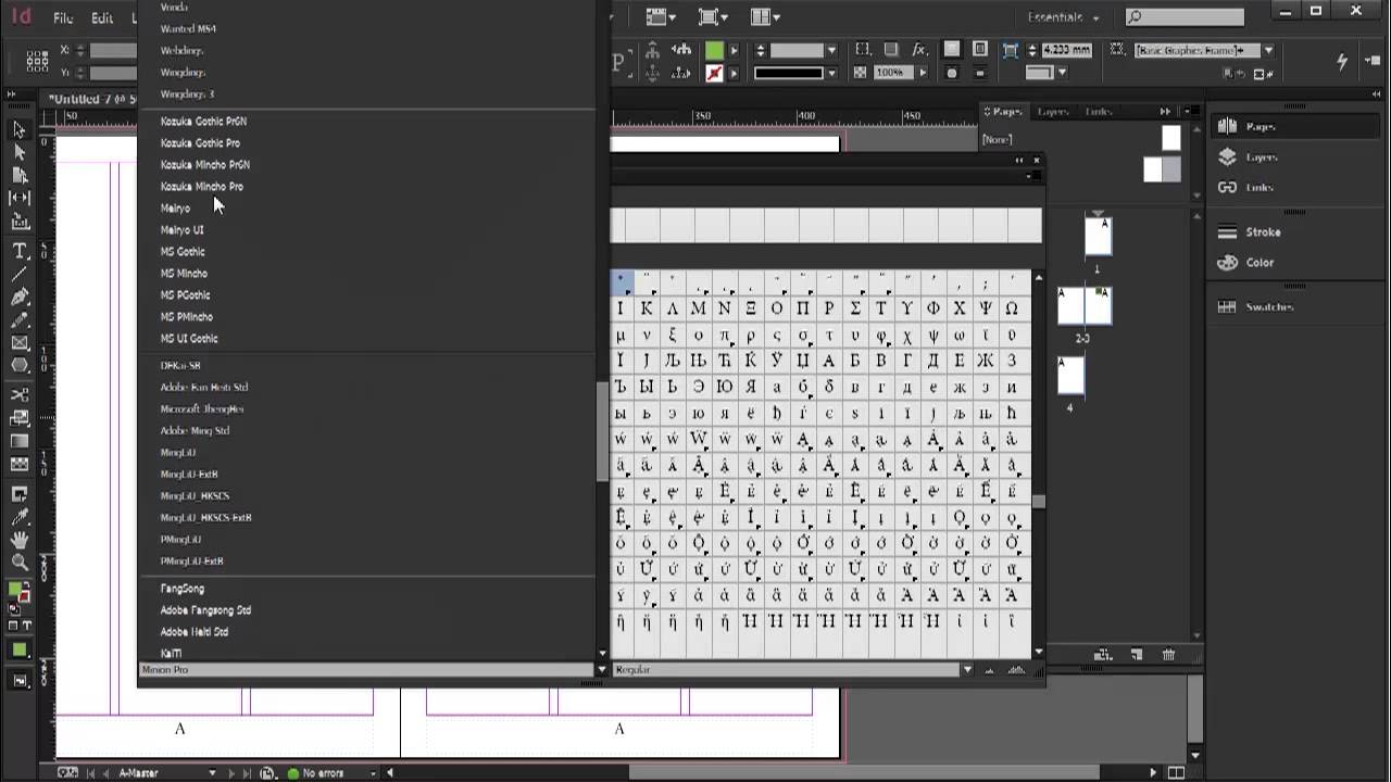 Use the Glyphs panel to insert glyphs and special characters in Adobe  InDesign