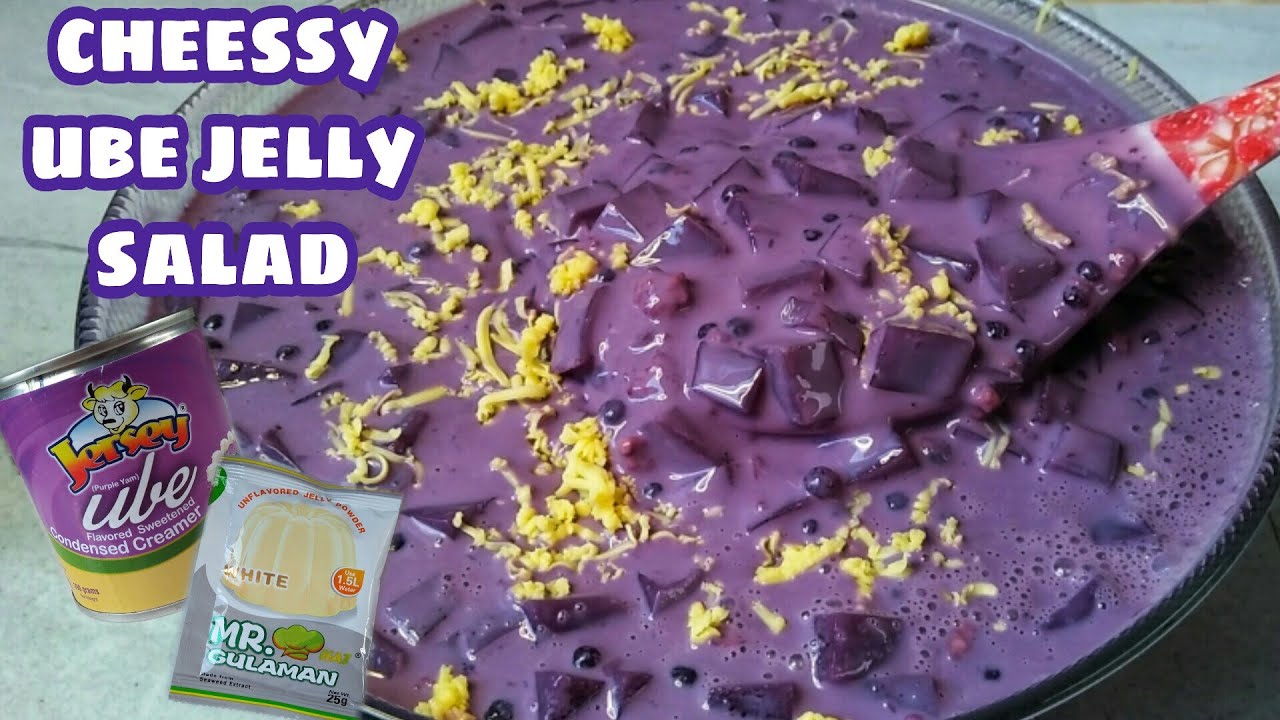 Cheesy Ube Jelly Salad Sobrang Sarap na Dessert Madaling Gawin