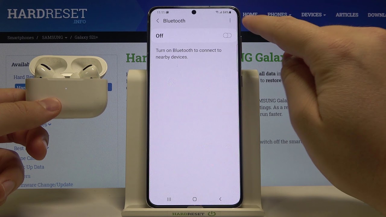 How to Connect AirPods Pro to SAMSUNG Galaxy S21+ – Pair Device with AirPods Pro - YouTube