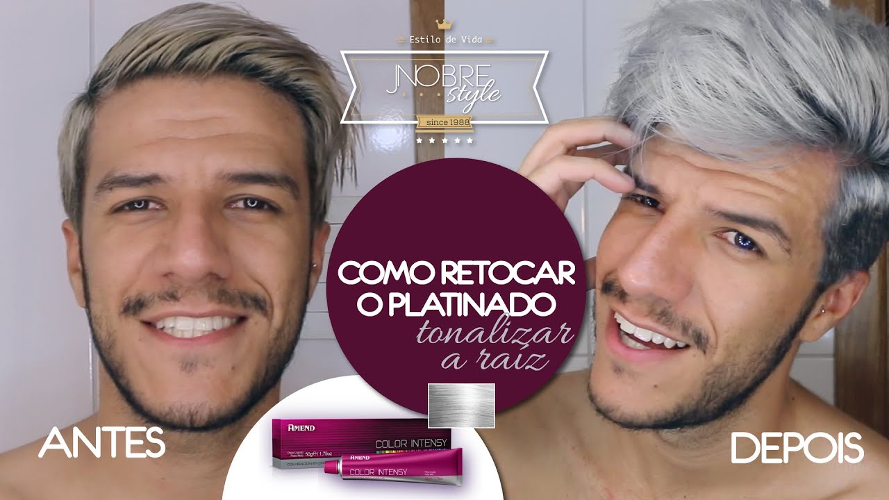 Tutorial: Como retocar e tonalizar o platinado em casa | Cabelo Cinza | Retocar a Raíz
