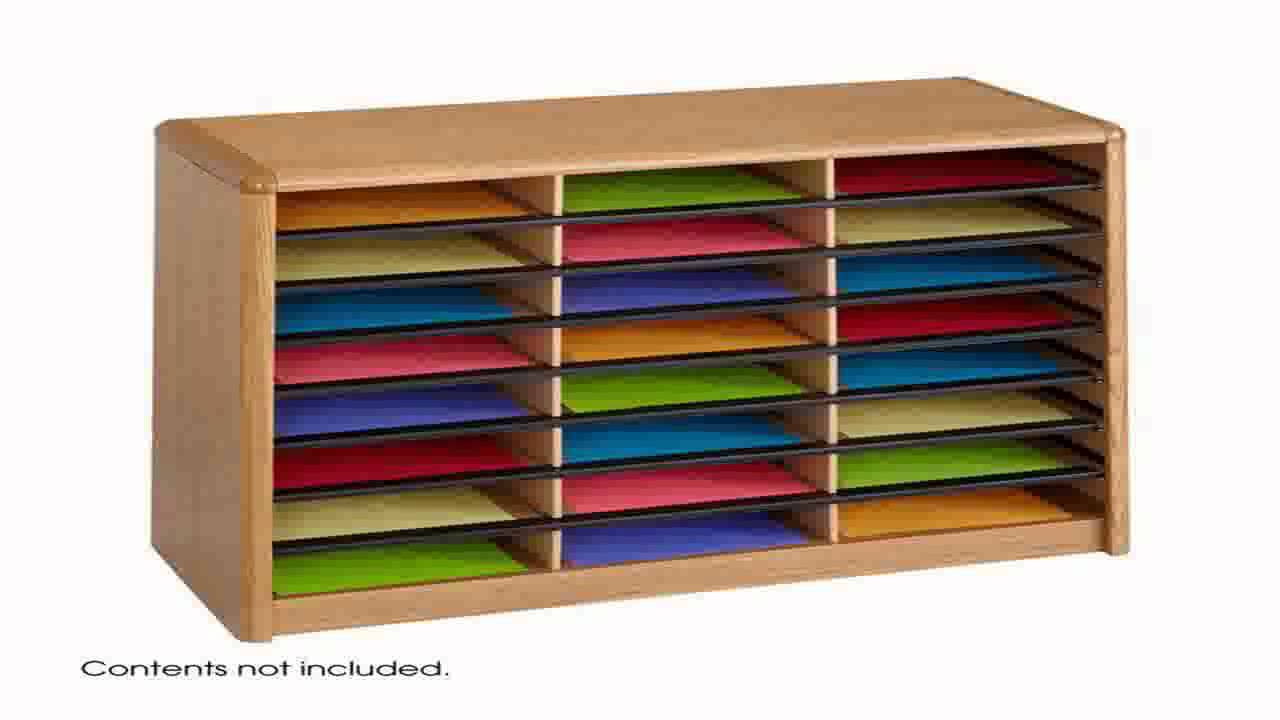 Fellowes 24 Compartment Literature Organizer Letter Size Medium Oak