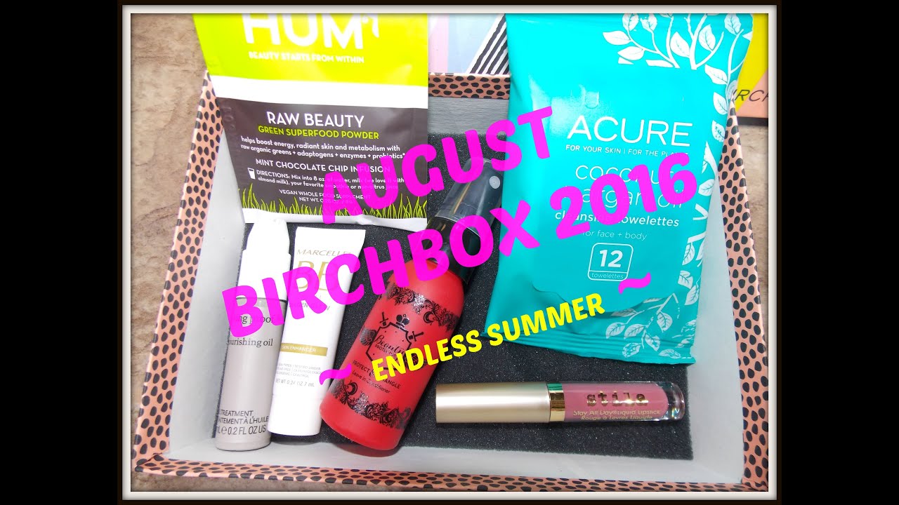 August Birchbox 2016 ~Endless Summer Theme Box~
