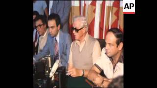 UPITN 1 11 79 FORMER PRESIDENT OF LEBANON CAMILLE CHAMOUN SPEAKING AT A PRESS CONFERENCE IN BEIRUT
