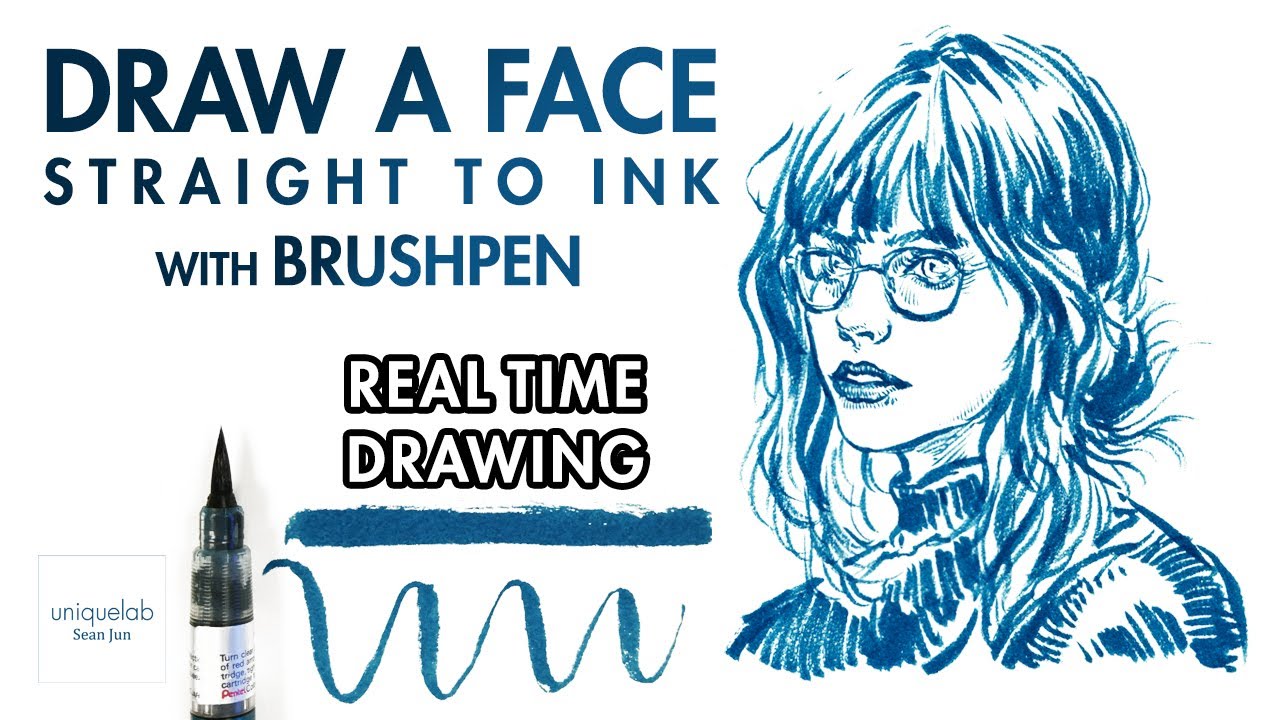 How to draw hair w/ Brush Markers and Brush Pens, Drawing