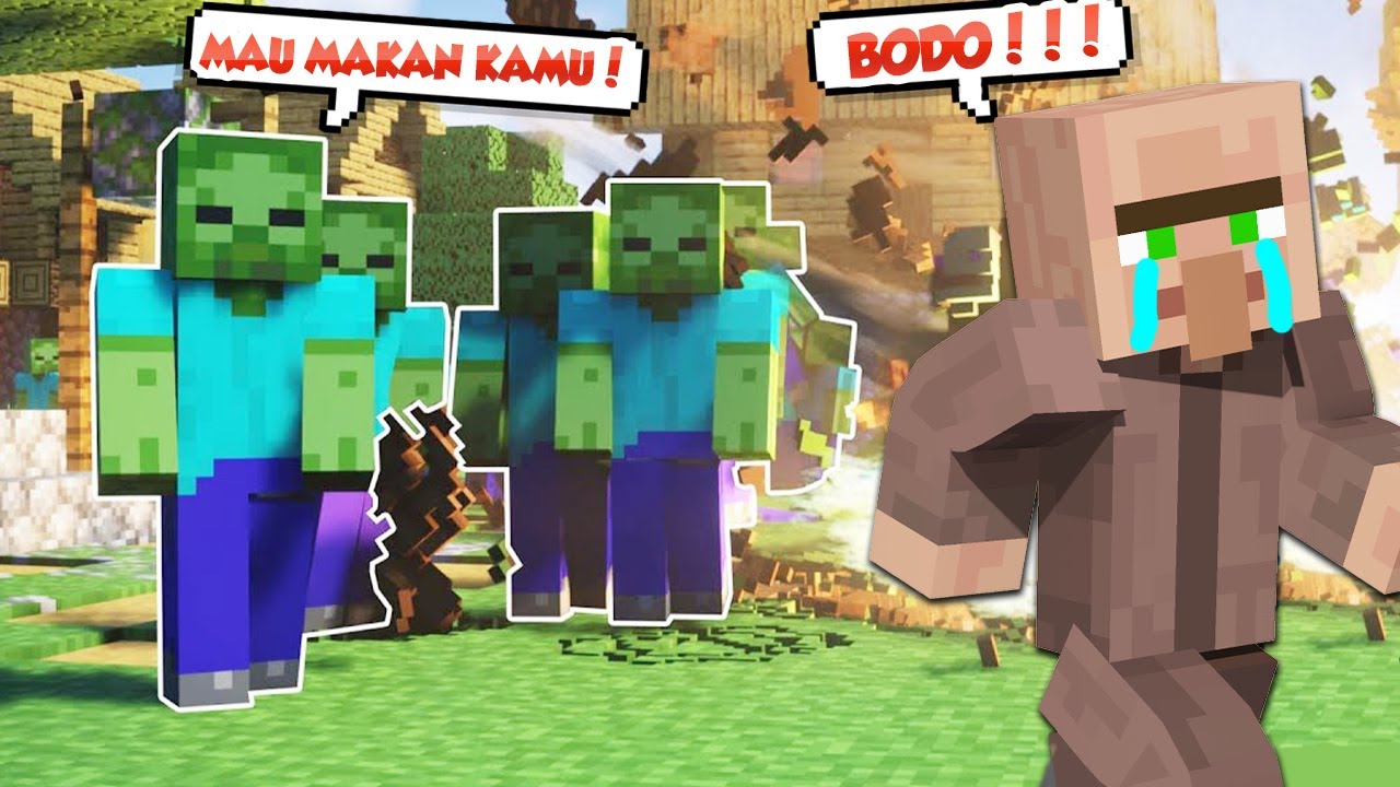 AKU SIKSA VILLAGER DENGAN KASIH MAKAN KE ZOMBIE ZOMBIE !!!
