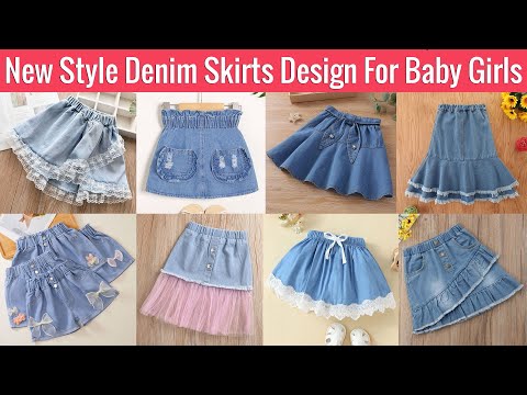 Denim Skirt design for baby girl || DIY jeans Skirt ideas for baby girl/Latest Stylish baby