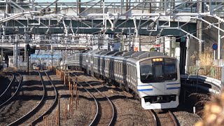 【離合】まもなく津田沼駅に到着する総武快速線E217系（Y-27編成）