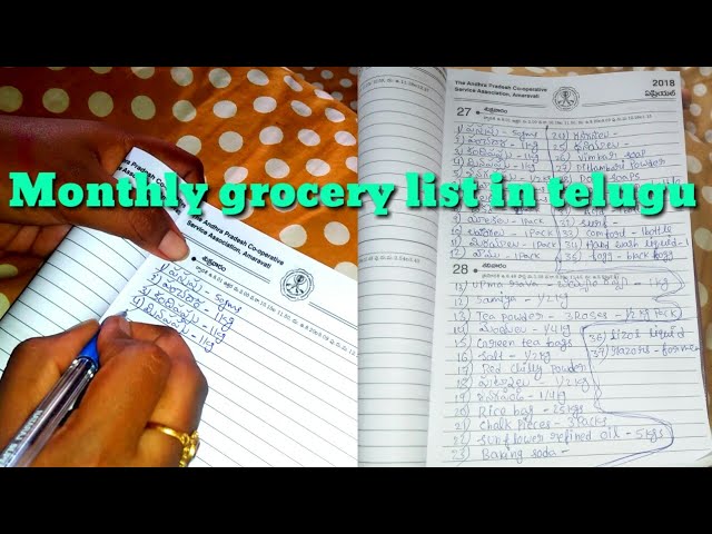 Monthly Grocery List In Telugu