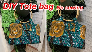 Ankara Tote bag making step by step With zipper no sewing needed