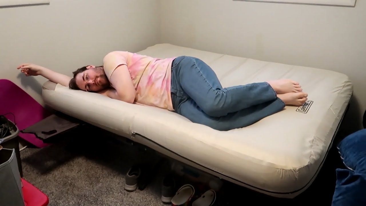 Coleman Camping Cot with air mattress and pump review YouTube