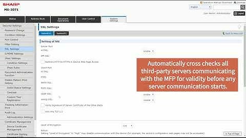 Sharp MFP SSL Certificate Validation