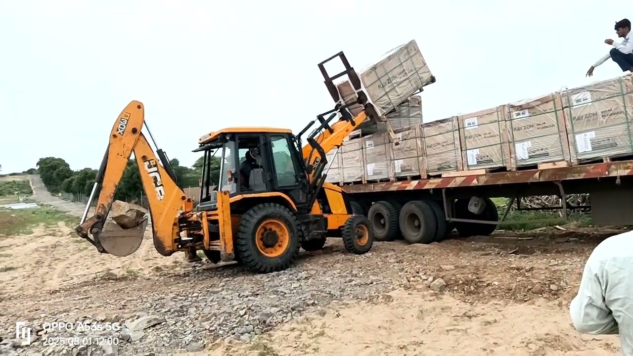 Solar plant model unloading JCB by Tata Hyva #greenenergy #solar #solarsystem 