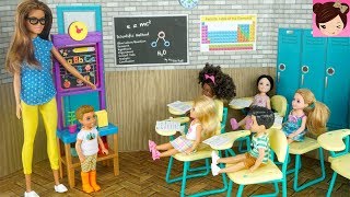 Barbie Chelsea Stands up for  The New Kid in Class - Barbie Teacher Classroom Playset