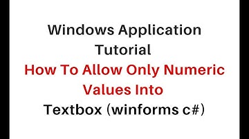 how to restrict a textbox to accept numbers only in c# 4.6 winforms