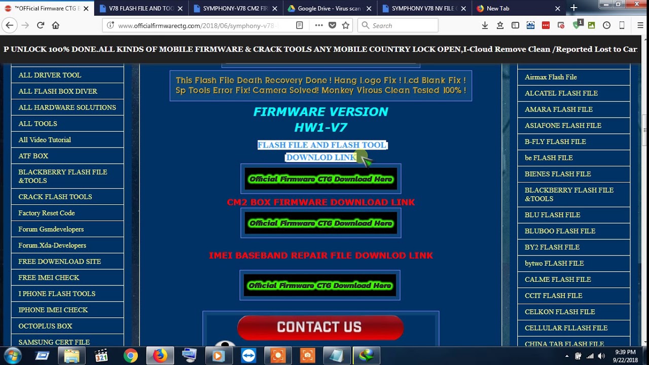 Symphony V78 HW1_V7 ALL Version Firmware 100% Tested & Hang Logo Fix Rom | Android Flash Firmware