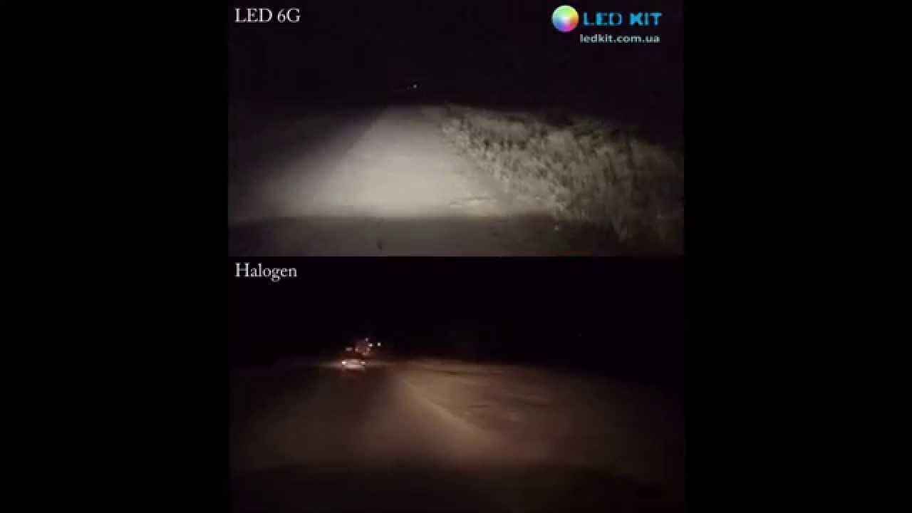 LED Headlight 6G vs halogen test Honda CR-V