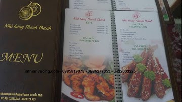 In Quyển menu, quyển thực đơn