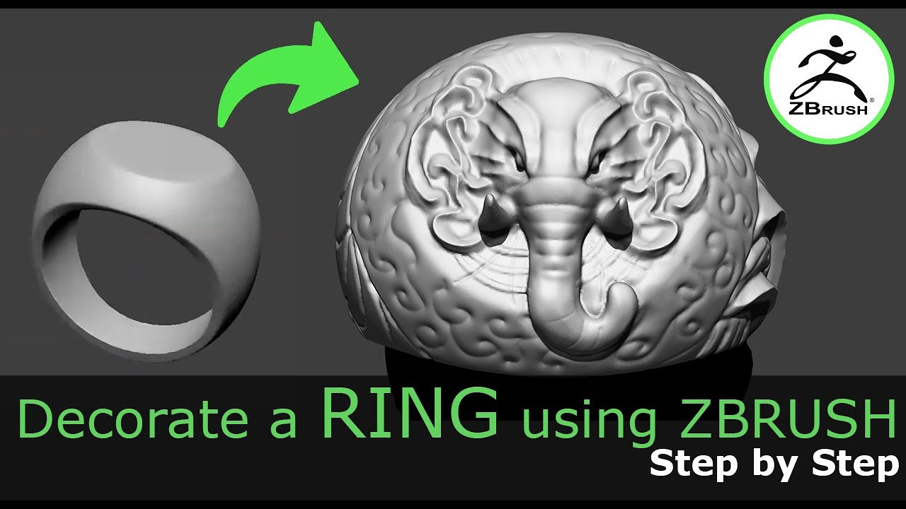 🦣 Sculpting an Elephant Ring in ZBrush | Digital Jewelry Tutorial - YouTube