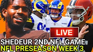 Live Cleveland Browns Vs Los Angeles Rams Saturday, August 23 100 Pm Est Shedeur Sanders