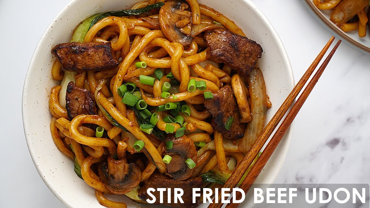 Stir Fry Beef Udon in 20mins  Easy Stir Fried Udon Recipe