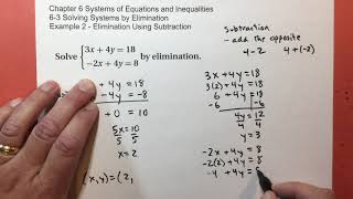 6-3 Solving Systems by Elimination example 2