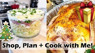 Holiday Plan, Shop and Cook with Me! Roast Turkey, Stuffing, Scalloped Potatoes, 8 Layer Salad