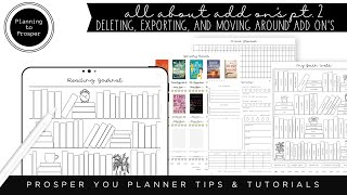 All About Add On's pt. 2 | How to Delete, Export, & Move Around Your Planner Add On's | Tip Tuesday