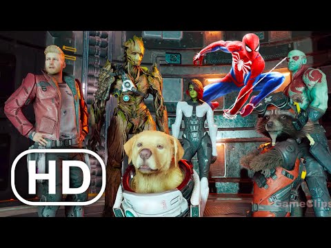 The Guardians Find Spider-Man & The Avengers Scene - Marvel's Guardians Of The Galaxy