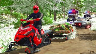 SUSPECT TRIES EVADING THE POLICE ON SNOWMOBILE! | CAN WE MAKE MILLIONS? FARMING SIMULATOR 22