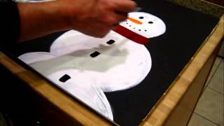 snowman painting easy simple diy christmas canvas paint paintings snowmen tree paintingvalley quick