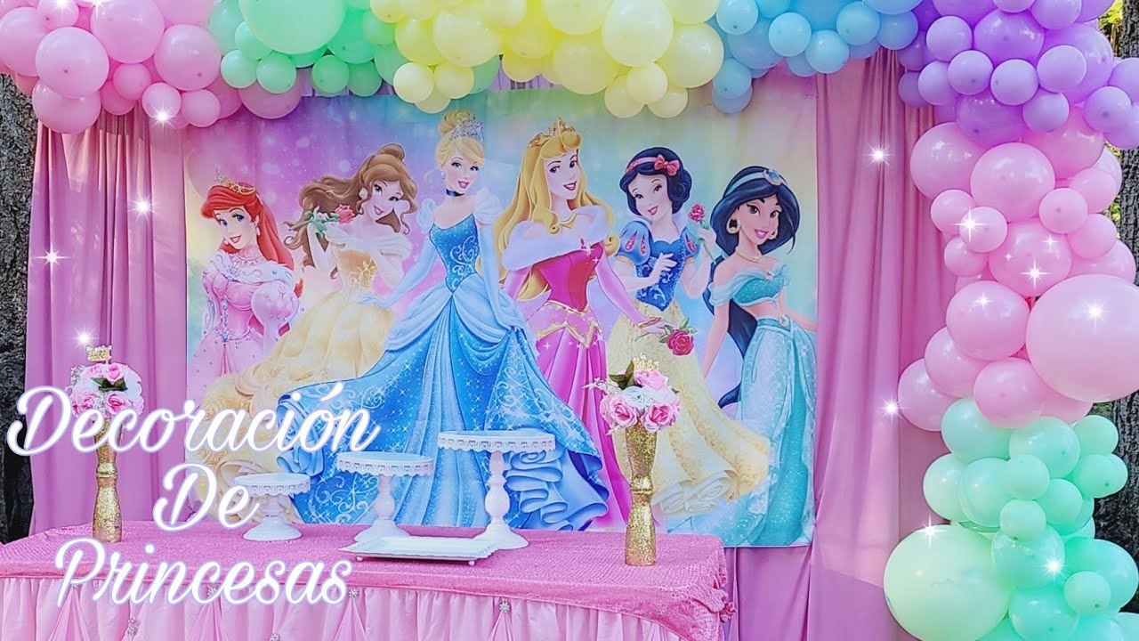  Decoraciones de fiesta de cumpleaños de niña rosa, telón de  fondo de fiesta de cumpleaños de niña rosa, telón de fondo con temática de  princesa, kit de arco de guirnalda de