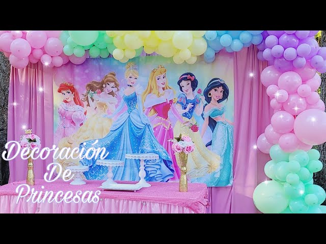 Disney-decoración para fiesta de cumpleaños de niña, globos