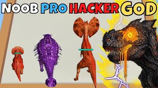 NOOB vs PRO vs HACKER vs GOD in Dinosaurs Battle Merge 3D