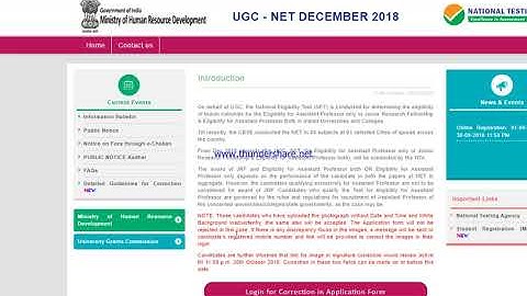 photo and signature correction in ugc net dec 2018