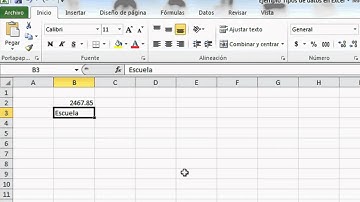 Tipos de datos de Excel 2007
