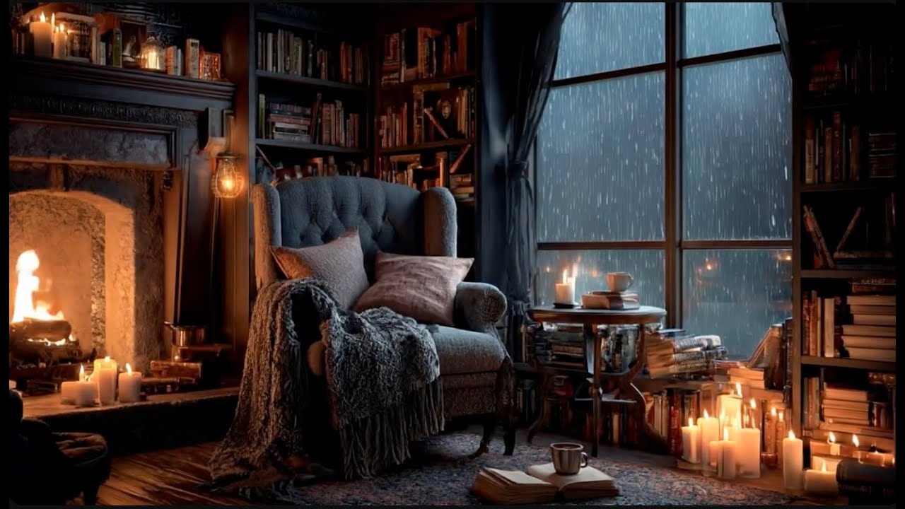 [HALLOWEEN HAVEN] The Library | Dark & Stormy Night - YouTube