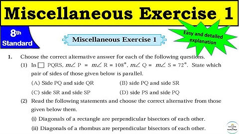 Miscellaneous Exercise 1 | Class 8 | Maths | Maharashtra State Board | All Question Answers