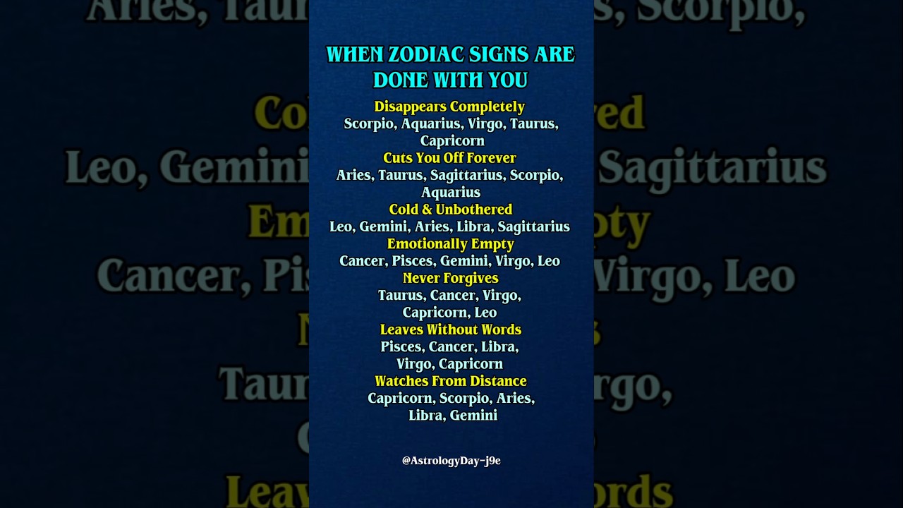 How Zodiac End People for Good 