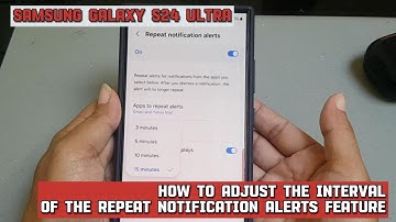 How to adjust the interval of the repeat notification alerts feature on Samsung Galaxy S24 Ultra