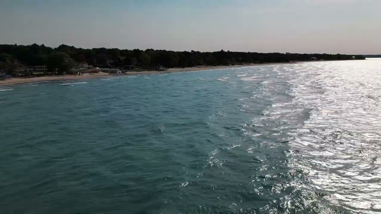Southern Georgian Bay Ontario Canada. 70 Kilometres of pristine sand beaches. 4K Dji Min 3 Pro.