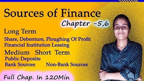 L-5Sources of Finance Long,Medium & Short Term.sources of finance BCom 5th sem financial management