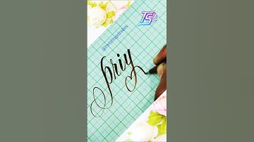 Priya ❤️🖋️ Name Art in Brush Calligraphy #nameart #calligraphy #handwriting #brushcalligraphy #art