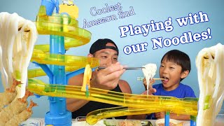 Playing with our Noodles! SOMEN SHOOTER! Nagashi Somen! Coolest Amazon Find~