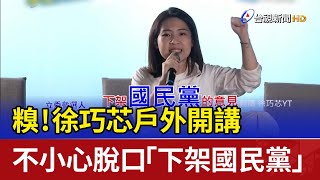 糗徐巧芯戶外開講 不小心脫口「下架國民黨」